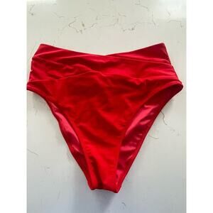 Ramy Brook New York Luella Bikini Bottom Size L Flame Red Beach Coastal Resort